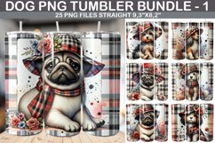 Flowers Dog Tumbler PNG Bundle, 25 Christmas Tumbler Wrap Product Image 1