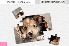 Funny Dog|3d Cracked Wall|Sublimation Design for Puzzle Product Image 1