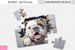 Funny Dog|3d Cracked Wall|Sublimation Design for Puzzle Product Image 1
