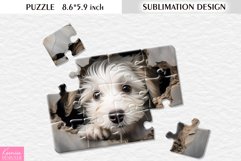 Funny Dog|3d Cracked Wall|Sublimation Design for Puzzle Product Image 1