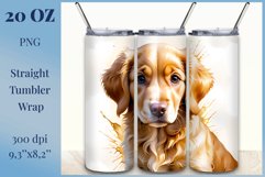 Dog tumbler wrap dog, done in watercolor style illustration for dog lovers. Design for tumbler sublimation. High quality and high resolution for printing and sublimation.