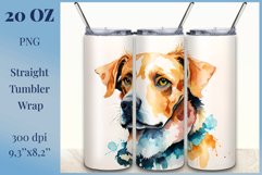 Dog tumbler wrap dog, done in watercolor style illustration for dog lovers. Design for tumbler sublimation. High quality and high resolution for printing and sublimation.