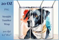 Dog tumbler wrap dog, done in watercolor style illustration for dog lovers. Design for tumbler sublimation. High quality and high resolution for printing and sublimation.