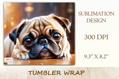 Dog tumbler wrap dog, done in watercolor style illustration for dog lovers. Design for tumbler sublimation. High quality and high resolution for printing and sublimation.