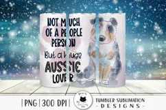 dog tumbler wrap for sublimation with australian shepherd illustration