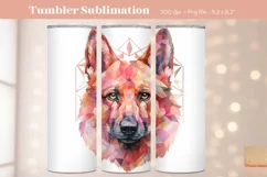 Dog Tumbler Wrap German Shepard Tumbler Sublimation Png