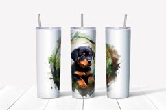 Watercolor Rottweiler Dog Tumbler Wrap, 20 oz Skinny Tumbler Product Image 4