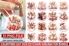 Dog Valentine&#039;s Day Keychain Sublimation Bundle Product Image 1