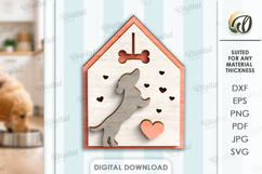 Dog Valentine's Day Tiered Tray Laser Cut. Wall Decor SVG Product Image 1