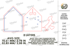 Dog Valentine's Day Tiered Tray Laser Cut. Wall Decor SVG Product Image 2