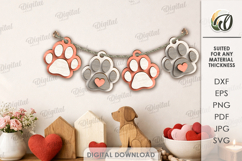 Dog Valentine's Day Tiered Tray Laser Cut. Valentine SVG Product Image 13