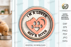 Dog Valentine's Day Tiered Tray Laser Cut. Wall Decor SVG Product Image 1