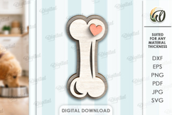 Dog Valentine's Day Tiered Tray Laser Cut. Wall Decor SVG Product Image 1