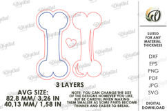 Dog Valentine's Day Tiered Tray Laser Cut. Wall Decor SVG Product Image 2