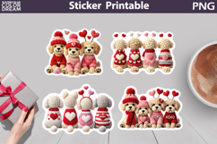 Dogs Red Heart Sticker | Valentine Sticker Printable Product Image 1