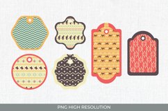 Dog Vintage Patterned Shaped Tag Product Image 1