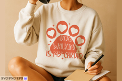 Dog Walking Is My Cardio Dog Funny Quote SVG PNG T-shirt Product Image 3
