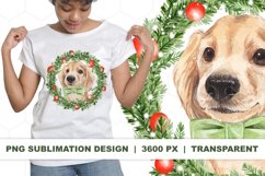 Watercolor dog Christmas PNG Sublimation design Product Image 1