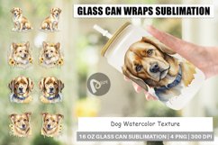 Glass Can Wraps Dog Watercolor Texture Product Image 1