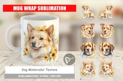 Mug Wrap Design Dog Watercolor Texture Product Image 1