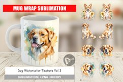 Mug Wrap Design Dog Watercolor Texture Product Image 1
