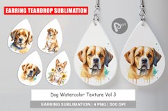 Earring Teardrop Dog Watercolor Texture Product Image 1
