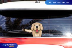 Dog Waving Rear Wiper Car Decal Sticker Product Image 1