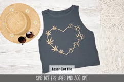Weed and Dogs Heart SVG| Cannabis T Shirt| Love Weed and Paw