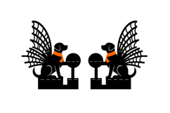 Papercut Halloween Dog with Cobweb Wings - Candy Holder SVG Product Image 2