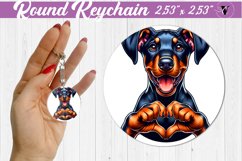 Round keychain sublimation | Doberman | Dog coaster Product Image 1