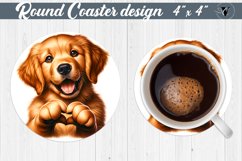 Round Coaster | Dog | Dog sublimation Product Image 1