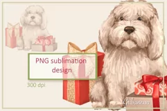 Cute dog with presents | PNG Sublimation design Product Image 1