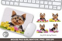 Mouse Pad Dog Spring Flowers Product Image 1