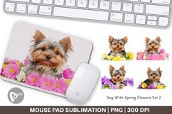 Mouse Pad Dog Spring Flowers Product Image 1