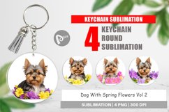 Keychain Dog Spring Flowers Product Image 1