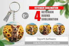 Keychain Dog and Sunflowers Product Image 1