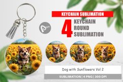 Keychain Dog and Sunflowers Product Image 1