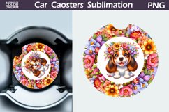 Funny Dog Car Coaster | Basset Hound Car Coaster Product Image 1