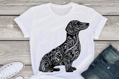 Floral Dog Silhouette, Botanical Clipart , Dog black silhoue Product Image 2