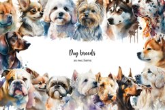Watercolor dog breeds clipart. Dogs clip art. Dog types Product Image 1