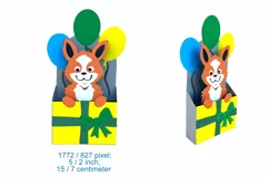 Dog Corgi birthday card file paper Cut animals balloons SVG Product Image 2