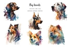 Watercolor dog breeds clipart. Dogs clip art. Dog types Product Image 3