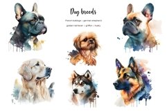 Watercolor dog breeds clipart. Dogs clip art. Dog types Product Image 4