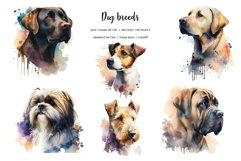 Watercolor dog breeds clipart. Dogs clip art. Dog types Product Image 5