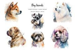 Watercolor dog breeds clipart. Dogs clip art. Dog types Product Image 6
