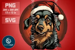 Cute dogs in Christmas hats - sublimation PNG / SVG Product Image 4