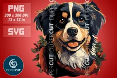 Cute dogs in Christmas hats - sublimation PNG / SVG Product Image 5