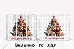 Cute Christmas dog tumbler wrap | Animal tumbler sublimation Product Image 1