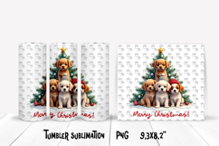 Cute Christmas dog tumbler wrap | Animal tumbler sublimation Product Image 1