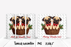 Cute Christmas dog tumbler wrap | Animal tumbler sublimation Product Image 1